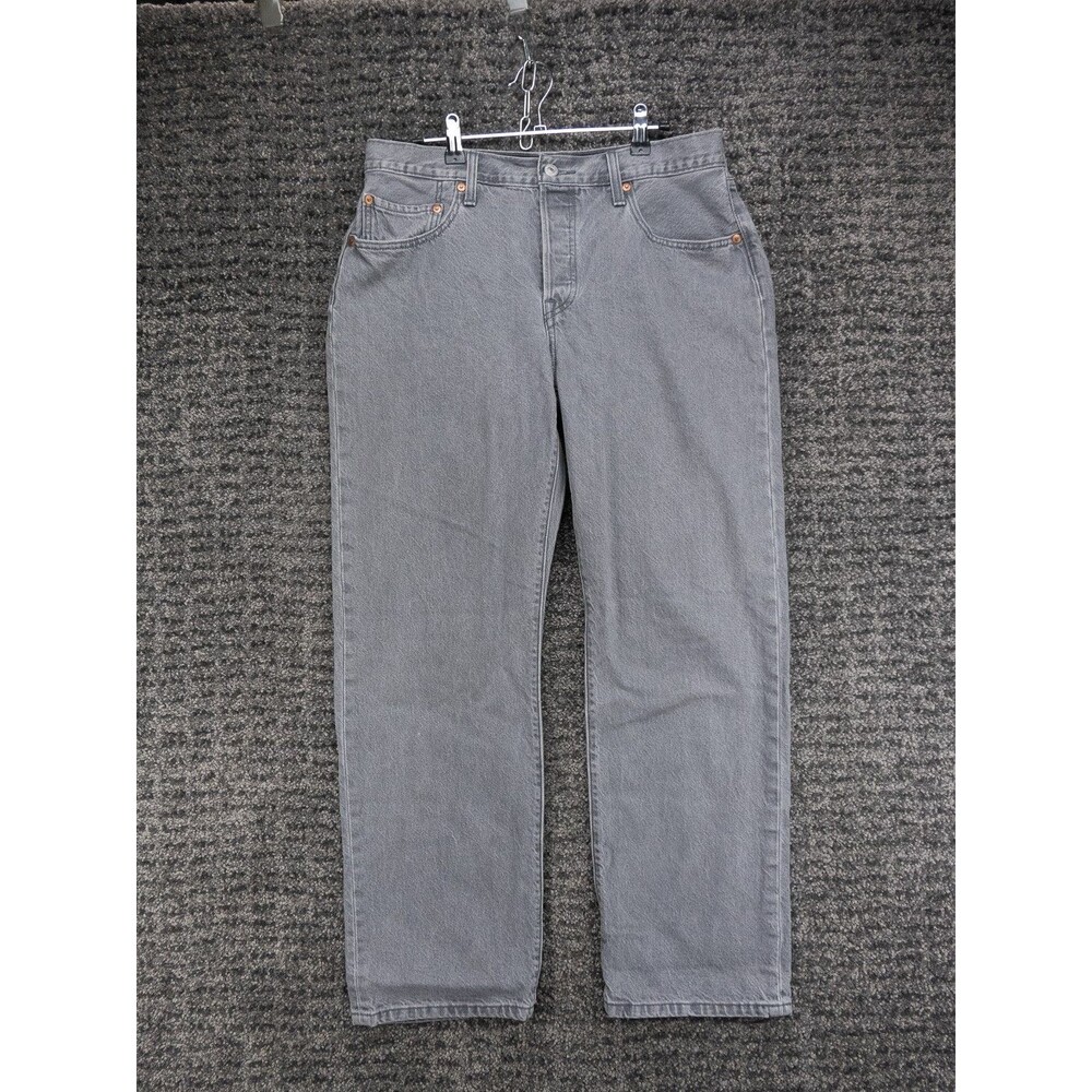 Levis Premium 501 Jeans Womens 30x30 Actual 31x29 Gray Straight Leg Cotton Denim